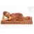 Fekvő Buddha csont színű rezin szobor - 23 cm