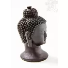 Buddha fej szobor, rezin, fekete - 11 cm