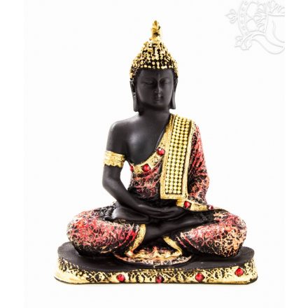 Amitabha Buddha színes rezin szobor - 20 cm