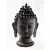 Buddha fej szobor, rezin, fekete - 18 cm