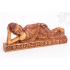 Fekvő Buddha csont színű rezin szobor - 23 cm