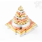 Meru csakra (Srí yantra) réz szobor, 3 színű - 4,5 cm