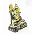 Shiva réz szobor, arany és sötétzöld - 7 cm