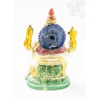 Ganesha réz szobor, fehér-arany és színes - 12 cm