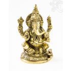 Ganesha réz szobor, matt sárga - 12 cm