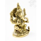 Ganesha réz szobor, matt sárga - 12 cm