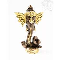Ganesha absztrakt réz szobor, arany-bronz - 12 cm
