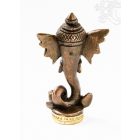 Ganesha absztrakt réz szobor, arany-bronz - 12 cm