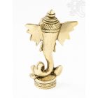 Ganesha absztrakt réz szobor, matt sárga - 12 cm