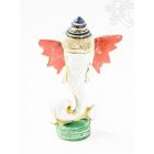 Ganesha absztrakt réz szobor, fehér-arany és színes - 12 cm