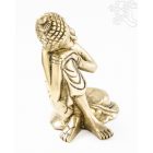 Gondolkodó Buddha, réz, matt sárga - 16 cm