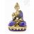 Áldó Buddha réz szobor, kővel berakott - 14 cm