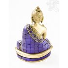 Áldó Buddha réz szobor, kővel berakott - 14 cm