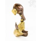 Ganesha absztrakt réz szobor, arany-bronz - 20 cm