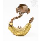 Ganesha absztrakt réz szobor, arany-bronz - 20 cm