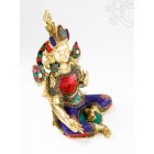 Zöld Tara réz szobor, kővel berakott - 26 cm