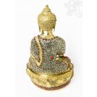 Shakyamuni Buddha réz szobor, hatalmas, kővel berakott különlegesség - 53 cm