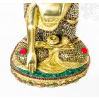Shakyamuni Buddha réz szobor, hatalmas, kővel berakott különlegesség - 53 cm