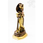 Krishna réz szobor, arany - bronz - 25 cm