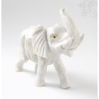 Emelt ormányú elefánt kőből faragott szobor - 25 cm