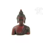 Buddha mellplasztika vörös színű - 10 cm