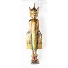 Álló Buddha fa faragott szobor - 110 cm