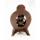 Ganesha trónon, vörös színű rezin szobor - 16 cm