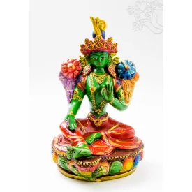 Zöld Tara agyag szobor - 24 cm