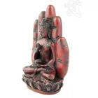 Áldó Buddha kézben vörös színű - 16 cm