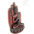 Áldó Buddha kézben vörös színű - 16 cm