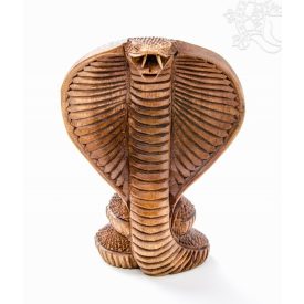 Kobra fa faragott szobor - 15 cm
