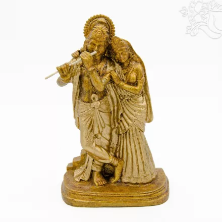 Radha Krishna színes rezin szobor - 20 cm