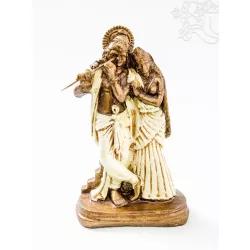 Radha Krishna színes rezin szobor - 20 cm