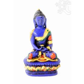 Amitabha Buddha kézzel festett rezin szobor - 9 cm