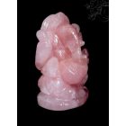 Ganesha rózsakvarc kristály szobor - 10 cm