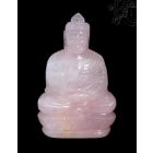 Buddha rózsakvarc kristály szobor - 12 cm