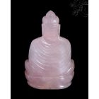 Buddha rózsakvarc kristály szobor - 12 cm