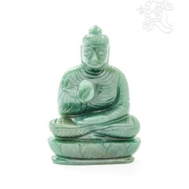 Buddha zöld jáde kristály szobor - 12 cm