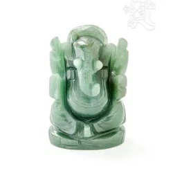 Ganesha zöld jáde kristály szobor - 10 cm