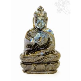 Buddha labradorit kristály szobor - 13-15 cm