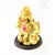 Nevető Buddha elefánton rezin szobor, arany színű - 11 cm