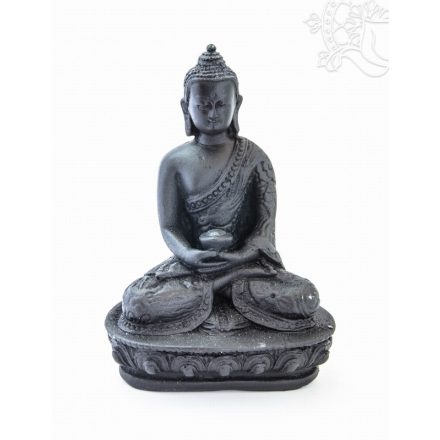 Amitabha Buddha fekete rezin szobor - 13,5 cm