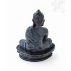 Amitabha Buddha fekete rezin szobor - 13,5 cm