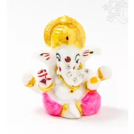 Ganesha színes rezin szobor, köves - 6 cm