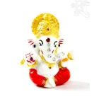Ganesha színes rezin szobor, köves - 6 cm