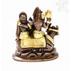Shiva család réz szobor, arany-bronz - 11 cm