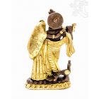 Radha Krishna réz szobor, arany-bronz- 14 cm