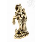 Radha Krishna réz szobor, matt sárga - 14 cm