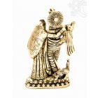 Radha Krishna réz szobor, matt sárga - 14 cm