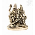 Shiva család réz szobor, matt sárga - 15 cm